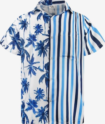 King Kameha Shirt 'Stripes' in Blauw: voorkant