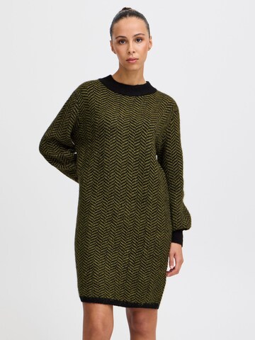 ICHI - Vestido de punto ' KAMARA ' en verde: frente
