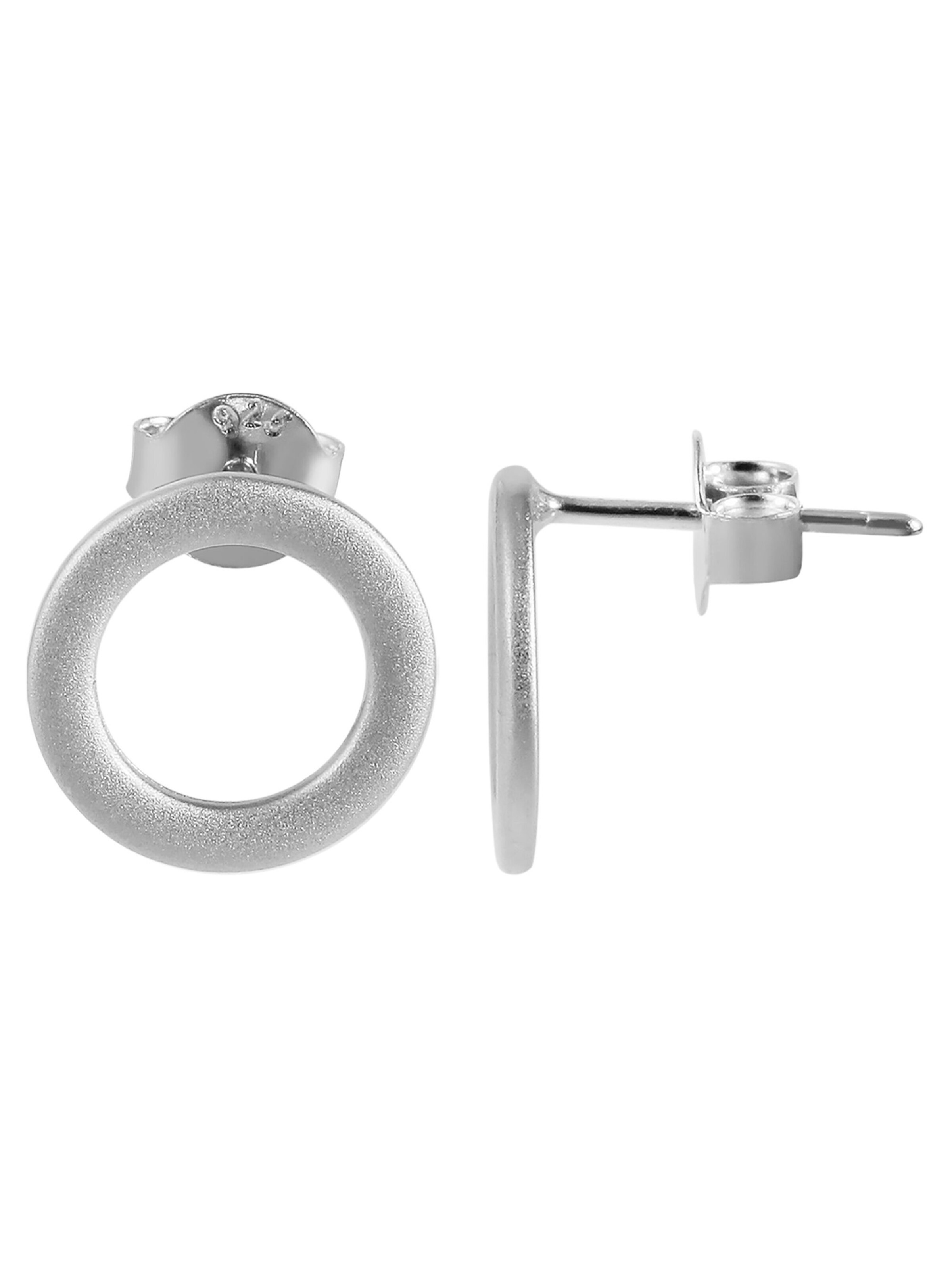 Akzent Earrings '"Ronda" aus 925 Sterlingsilber, rhodiniert, langlebig' in Silver: front