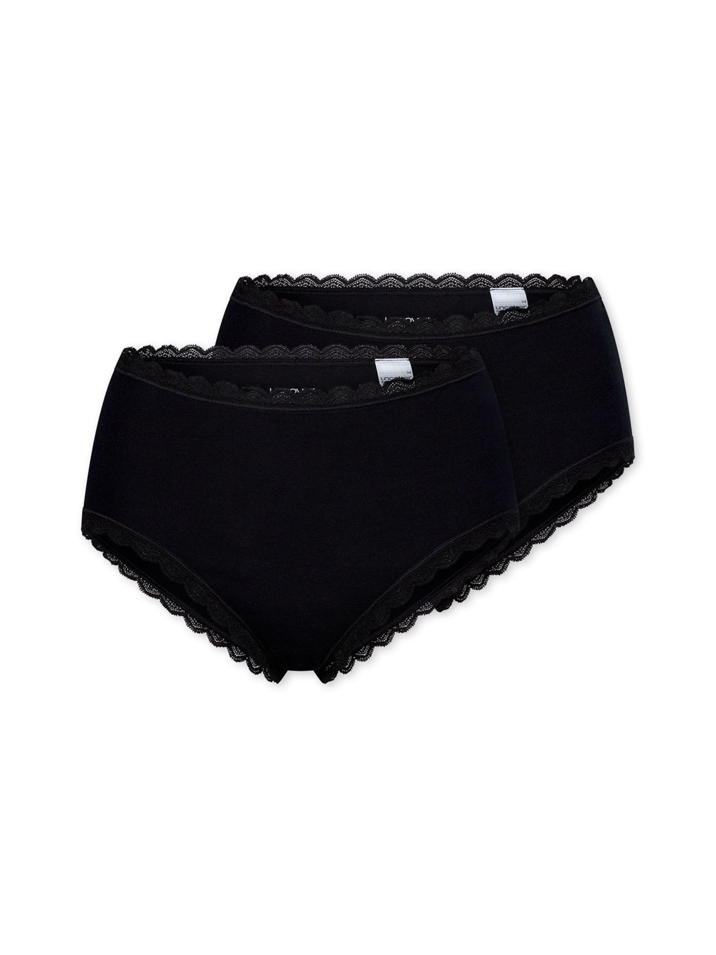 Slip ' Cotton Lace ' uncover by SCHIESSER en noir : devant
