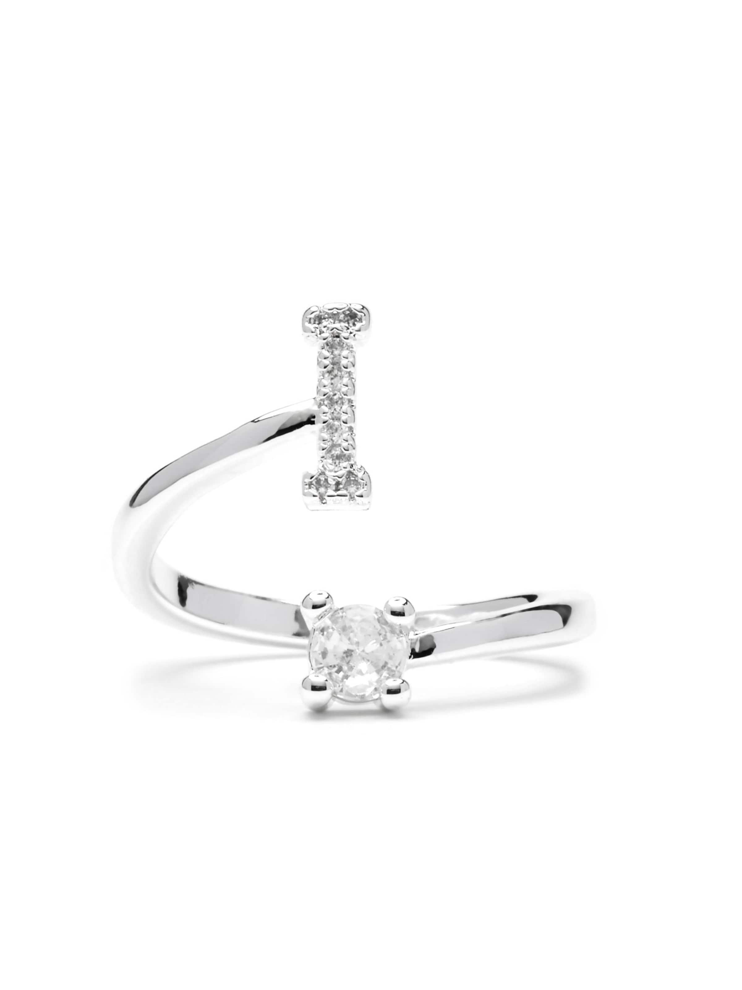 Luxenter Ring 'Alphabet I' in Zilver: voorkant