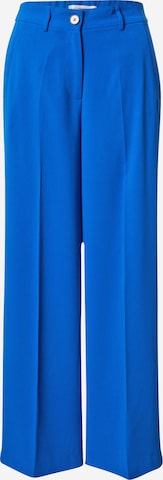 co'couture - Perna larga Calças com vincos em azul: frente