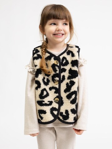 BROKE + SCHÖN Vest 'Teddy Kinderweste mit Leoprint' in Beige: front