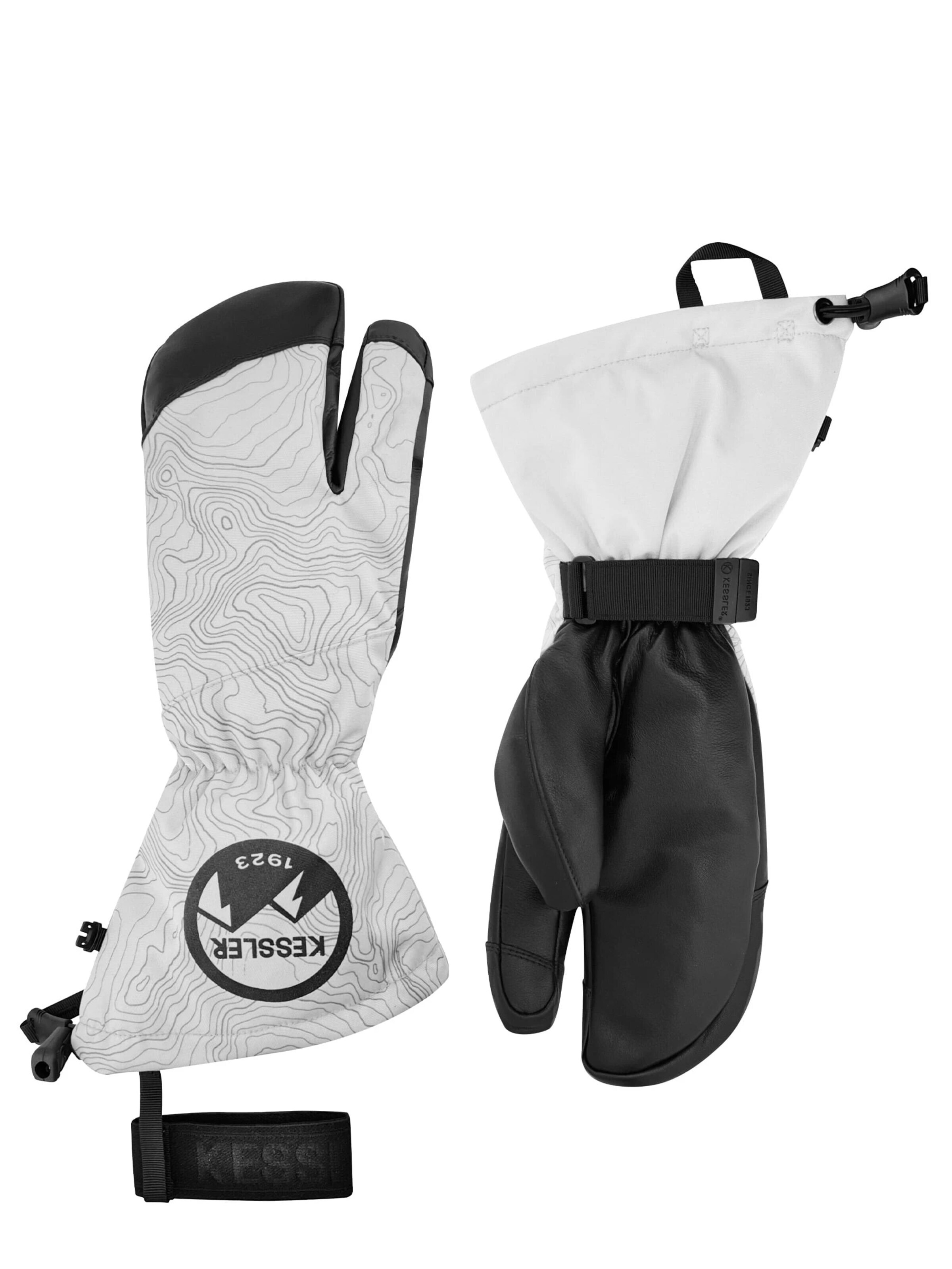 KESSLER Full Finger Gloves in White: front