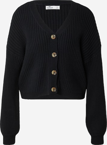 HOLLISTER Knit cardigan in Black: front