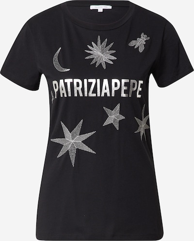PATRIZIA PEPE Shirt 'MAGLIA' in schwarz / silber, Produktansicht