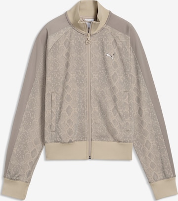 Veste de survêtement 'T7' PUMA en beige : devant