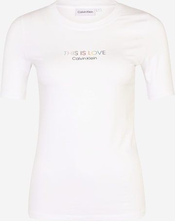 Calvin Klein Тениска в бяло: отпред