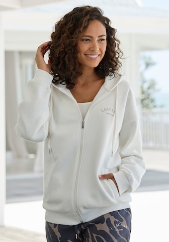 LASCANA Sweat jacket in White: front