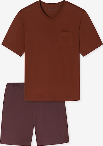 SCHIESSER Short Pajamas 'Comfort Essentials' in Red: front