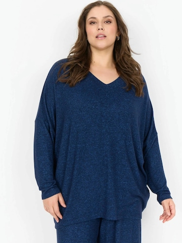 Chemise folklorique ' WA-SIMONE ' Wasabi Concept en bleu : devant