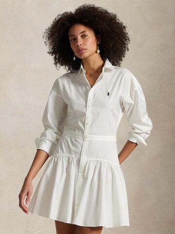 Abito camicia di Polo Ralph Lauren in bianco: frontale