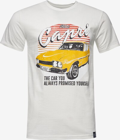 Recovered T-Shirt 'Ford Capri RS1300' in gelb / rot / schwarz / weiß, Produktansicht