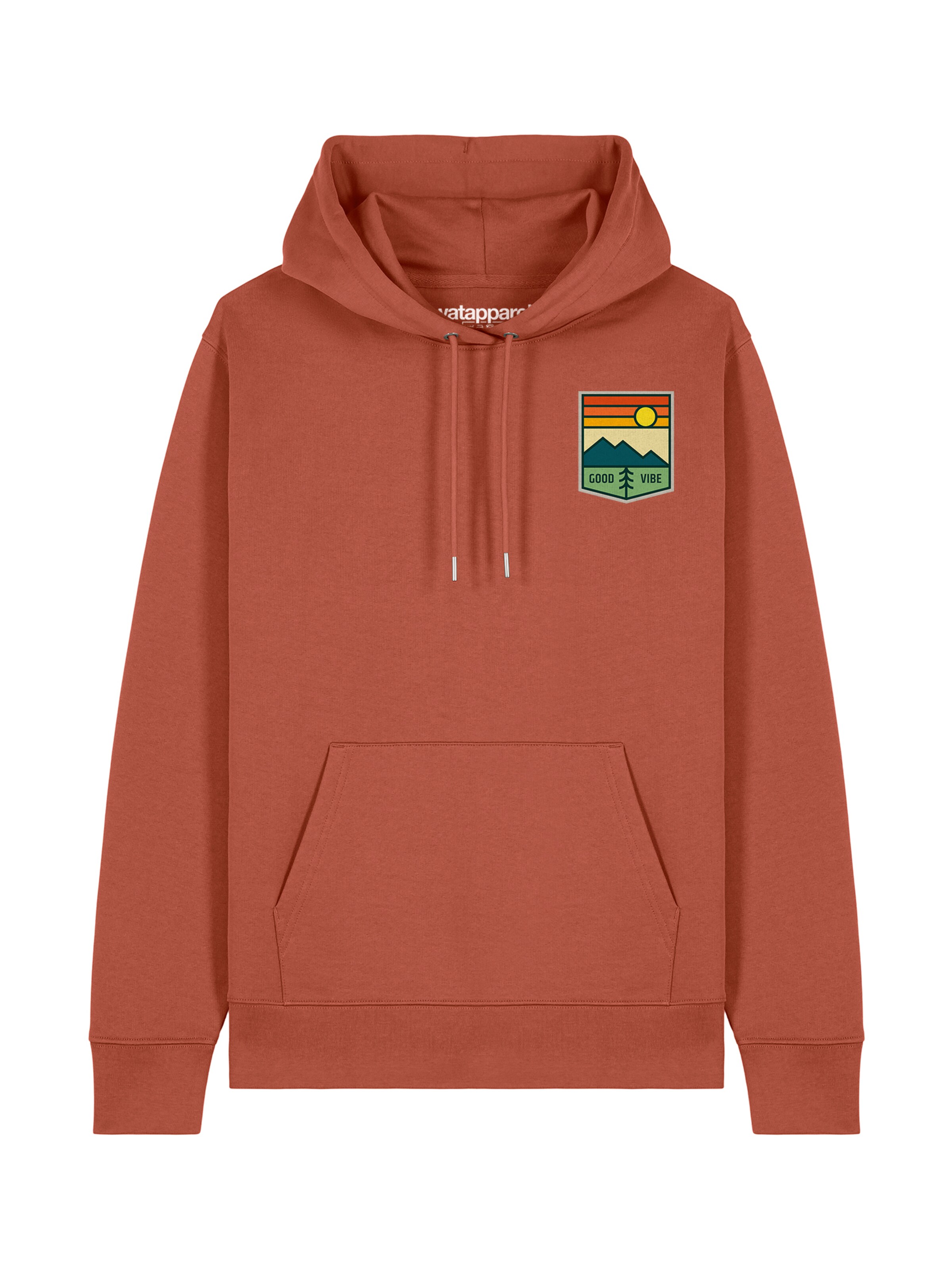 Watapparel Sweatshirt ' Good Vibe ' in Bruin: voorkant