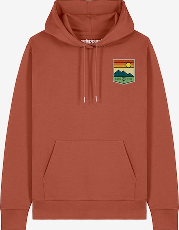 Watapparel Sweatshirt ' Good Vibe ' in Bruin: voorkant