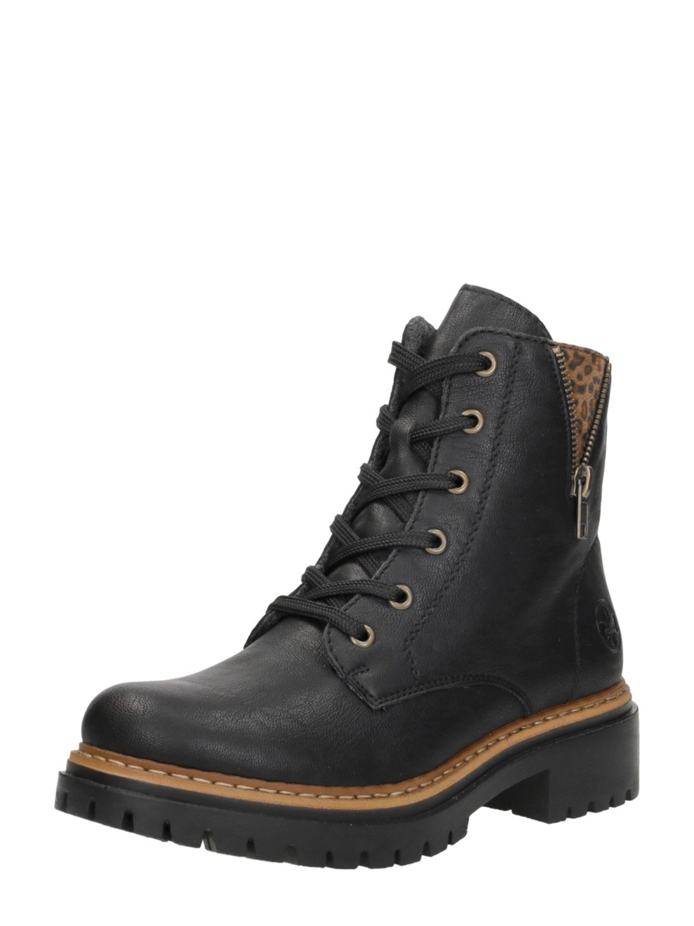 Rieker Lace-up bootie 'Veterschoenen Hoog' in Black