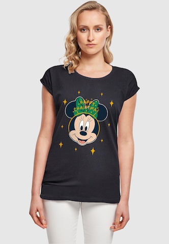 ABSOLUTE CULT Shirt 'Minnie Mouse - Happy Christmas' in Blauw: voorkant