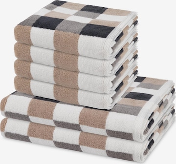 ROSS Towel 'Cashmere feeling Karo' in Brown: front