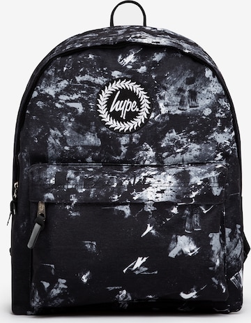 hype Backpack 'Mono Grunge Paint' in Black: front