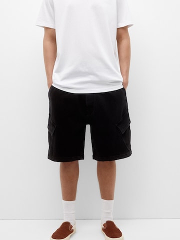 Pull&Bear Loosefit Shorts in Schwarz: predná strana