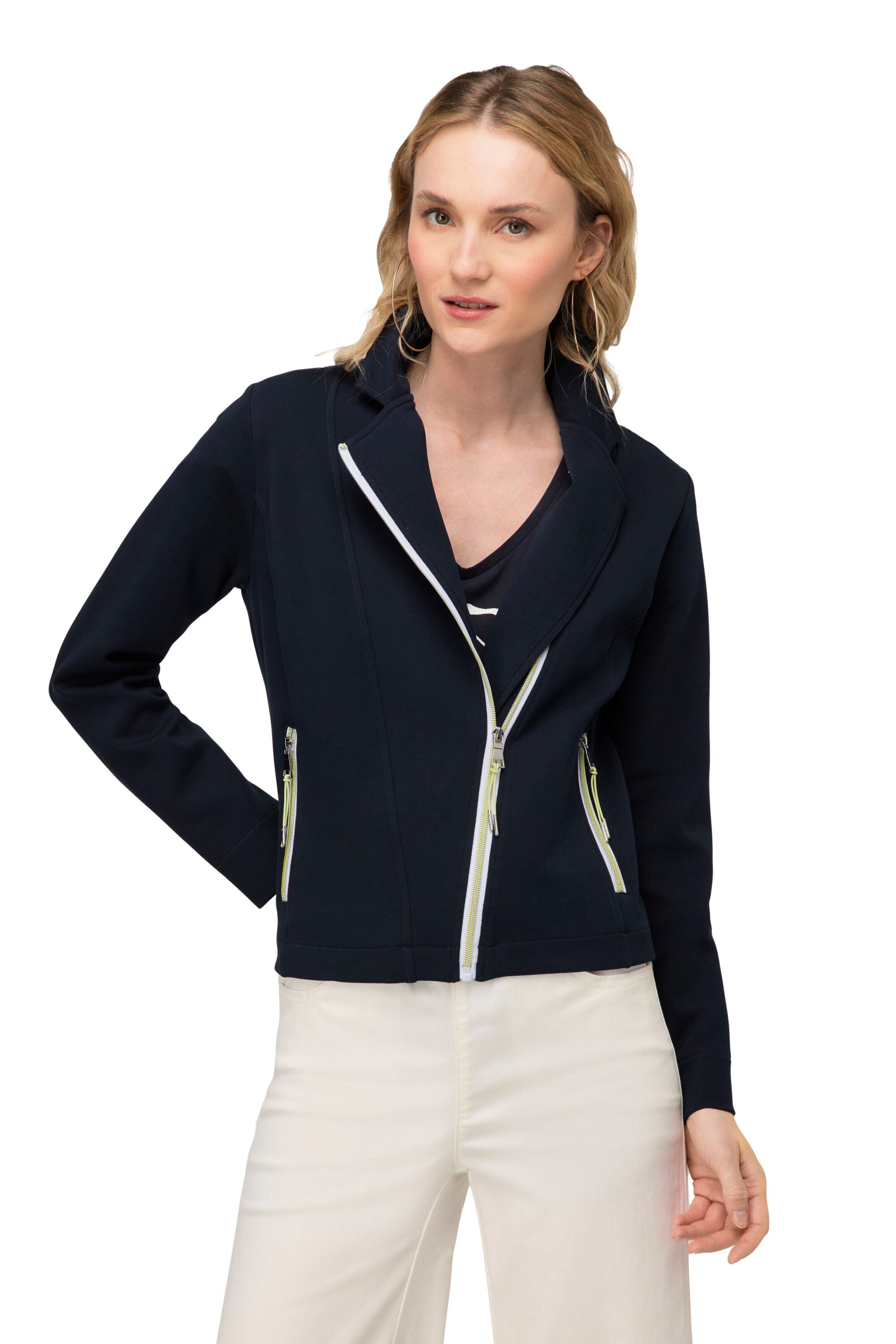 LAURASØN Between-season jacket in Blue: front