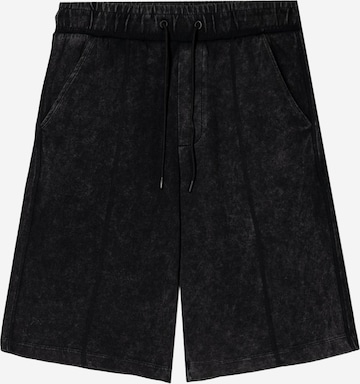 Bershka Wide Leg Housut värissä musta: etupuoli