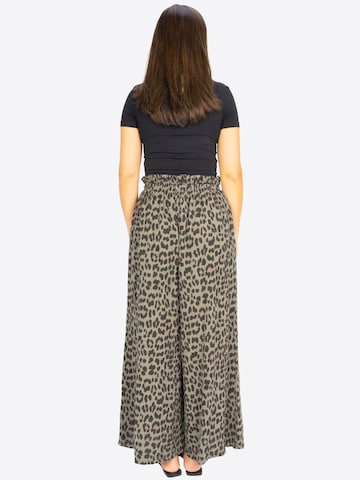Wide Leg Pantalon ' DANI LEO MUSSELIN ' Seasons of April en vert