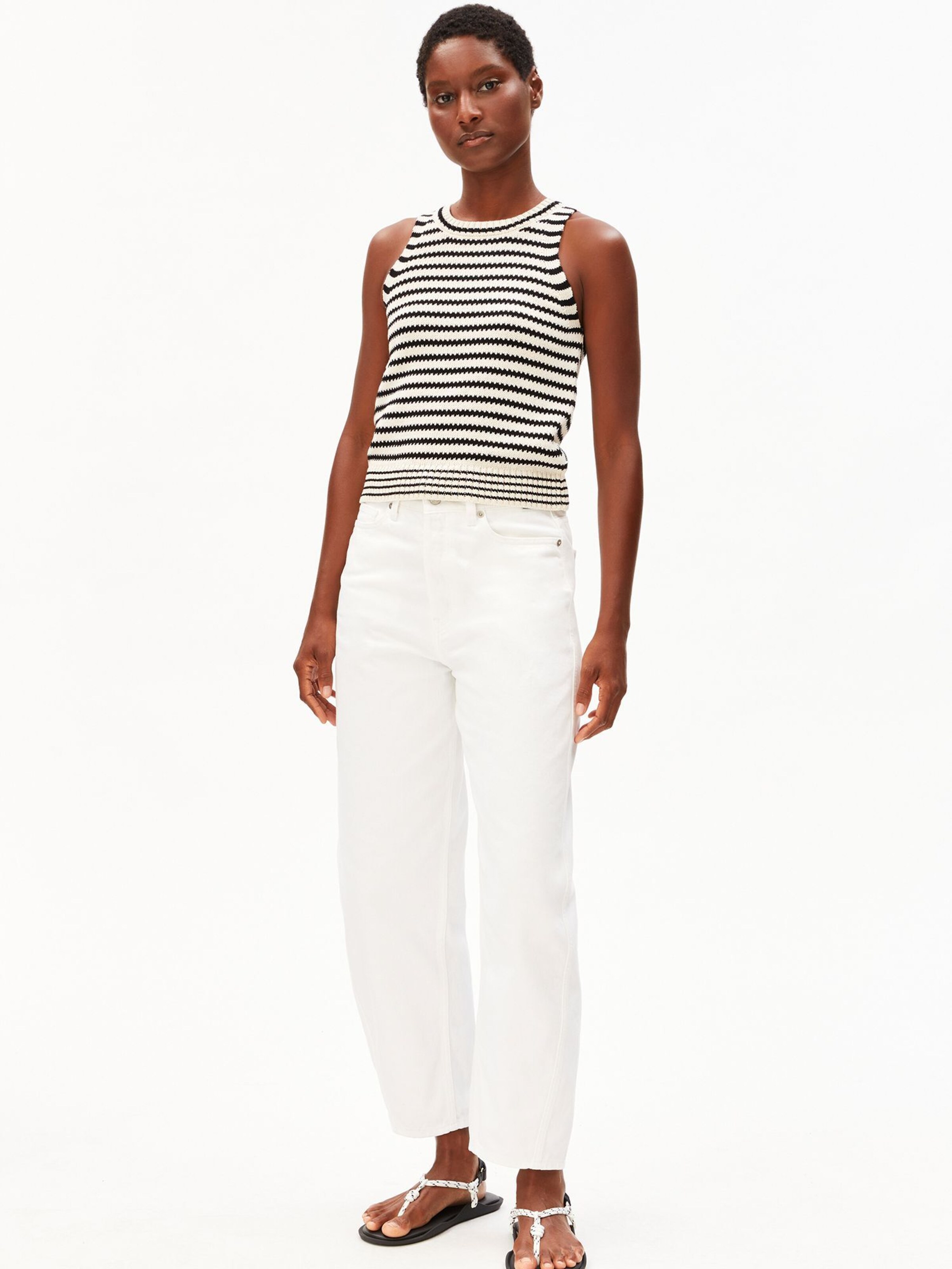 ARMEDANGELS Stricktop STRIPE in Beige: Vorderseite