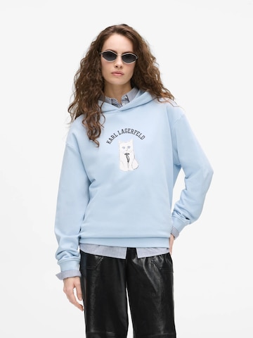 Sweat-shirt 'Ikon Choupette' Karl Lagerfeld en bleu : devant