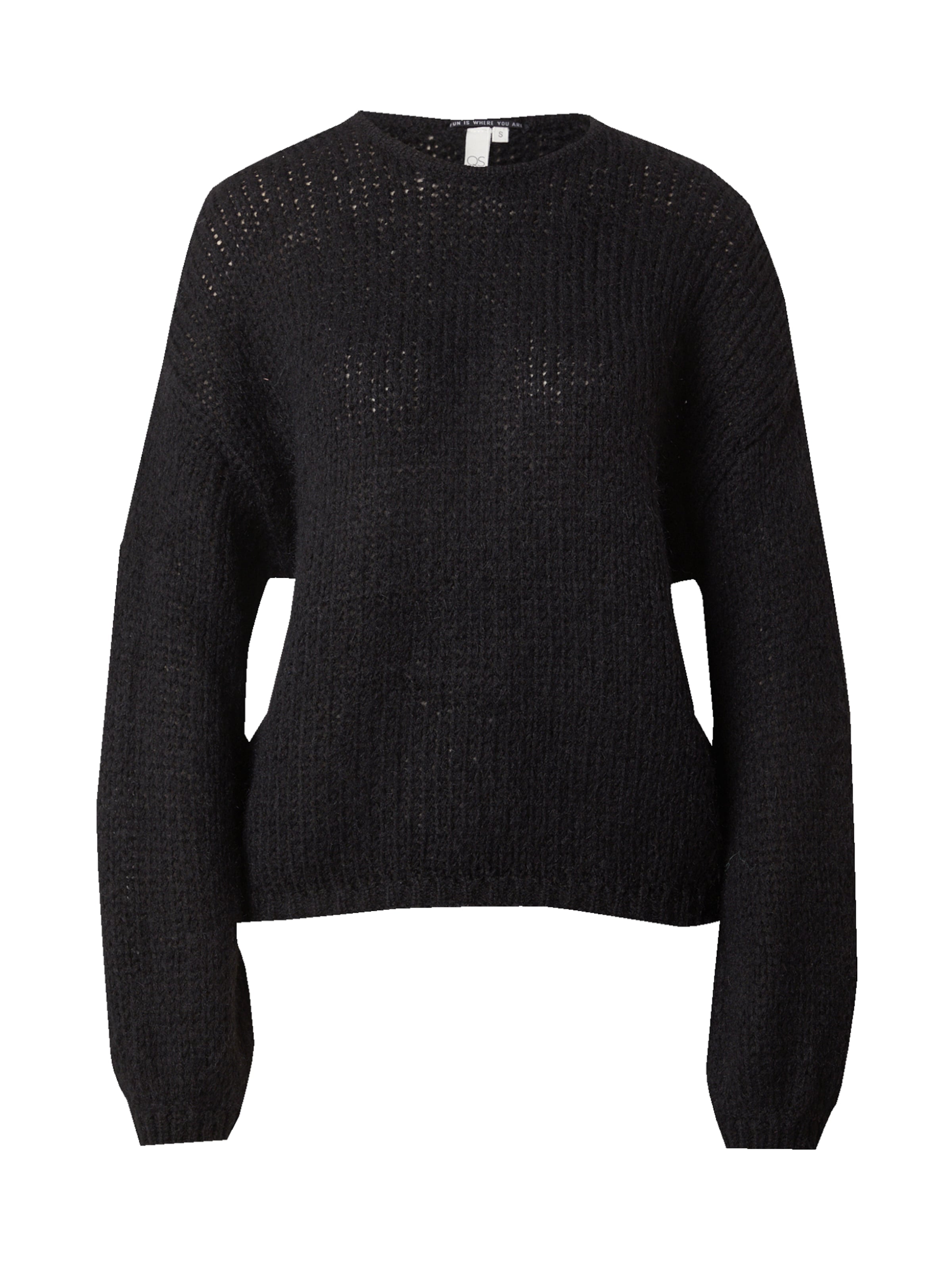 Pull-over oversize QS en noir : devant