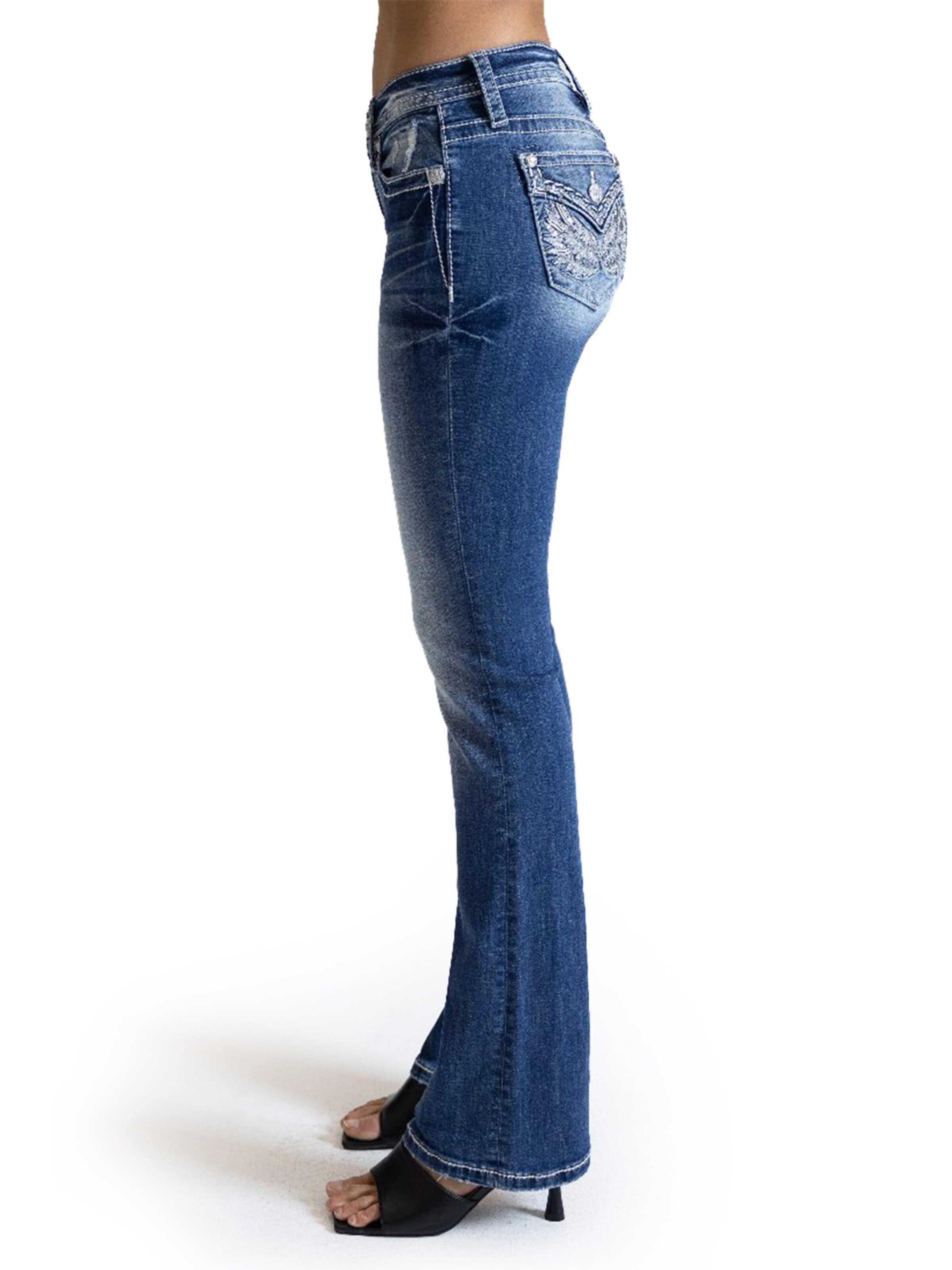 Miss Me Bootcut Jeans 'K1404 Jeans Mid-Rise Bootcut'‌‌‌‌ in Blau