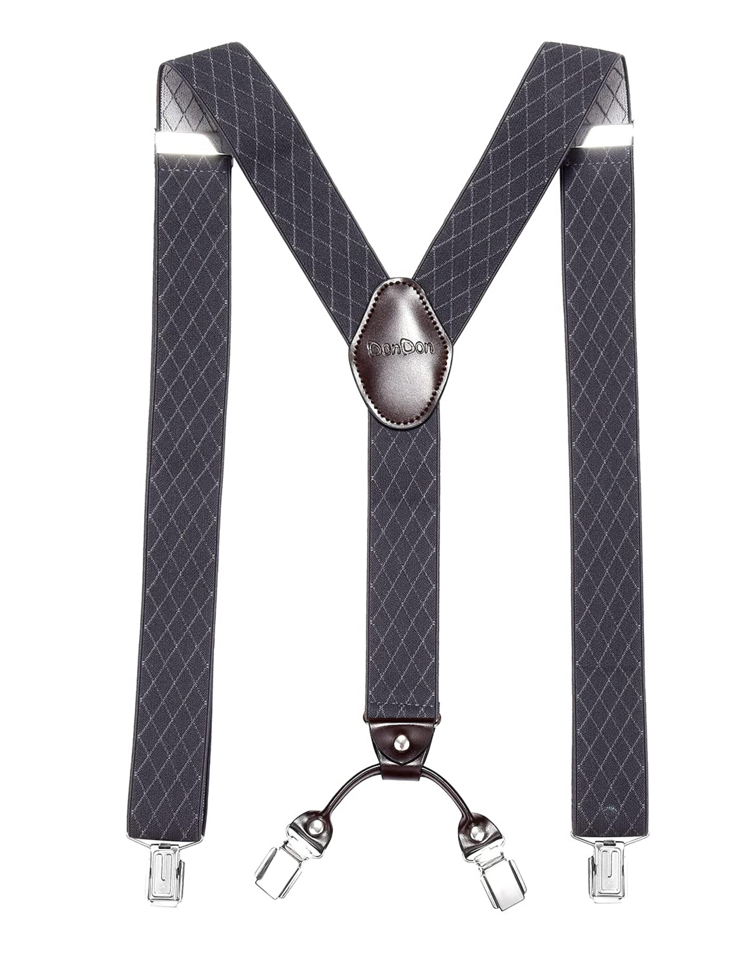 DonDon Suspenders in Grey: front