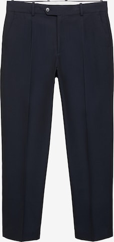 MANGO MANregular Hlače s naborima - plava boja: prednji dio