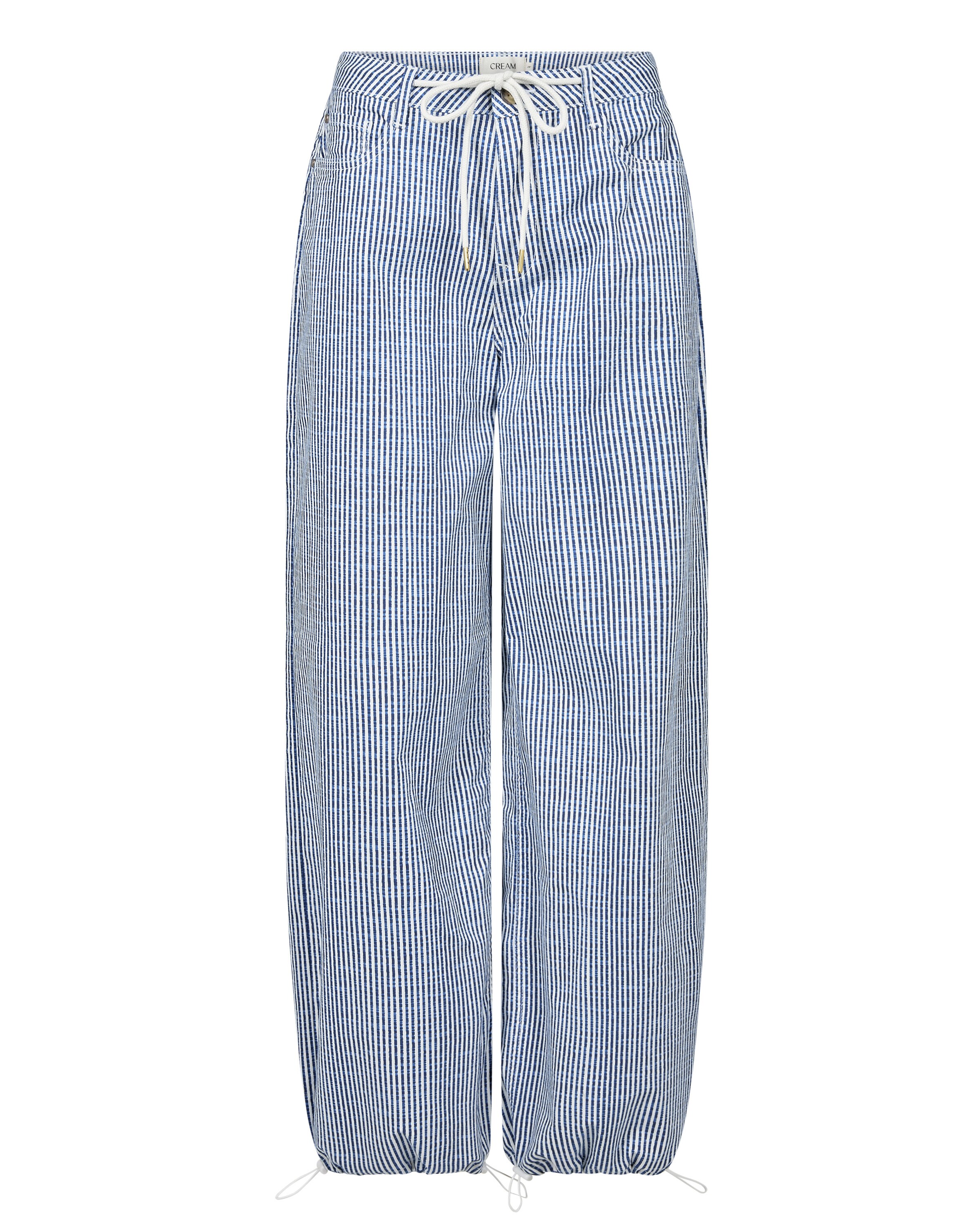 Cream Broek 'Berta' in Blauw: voorkant