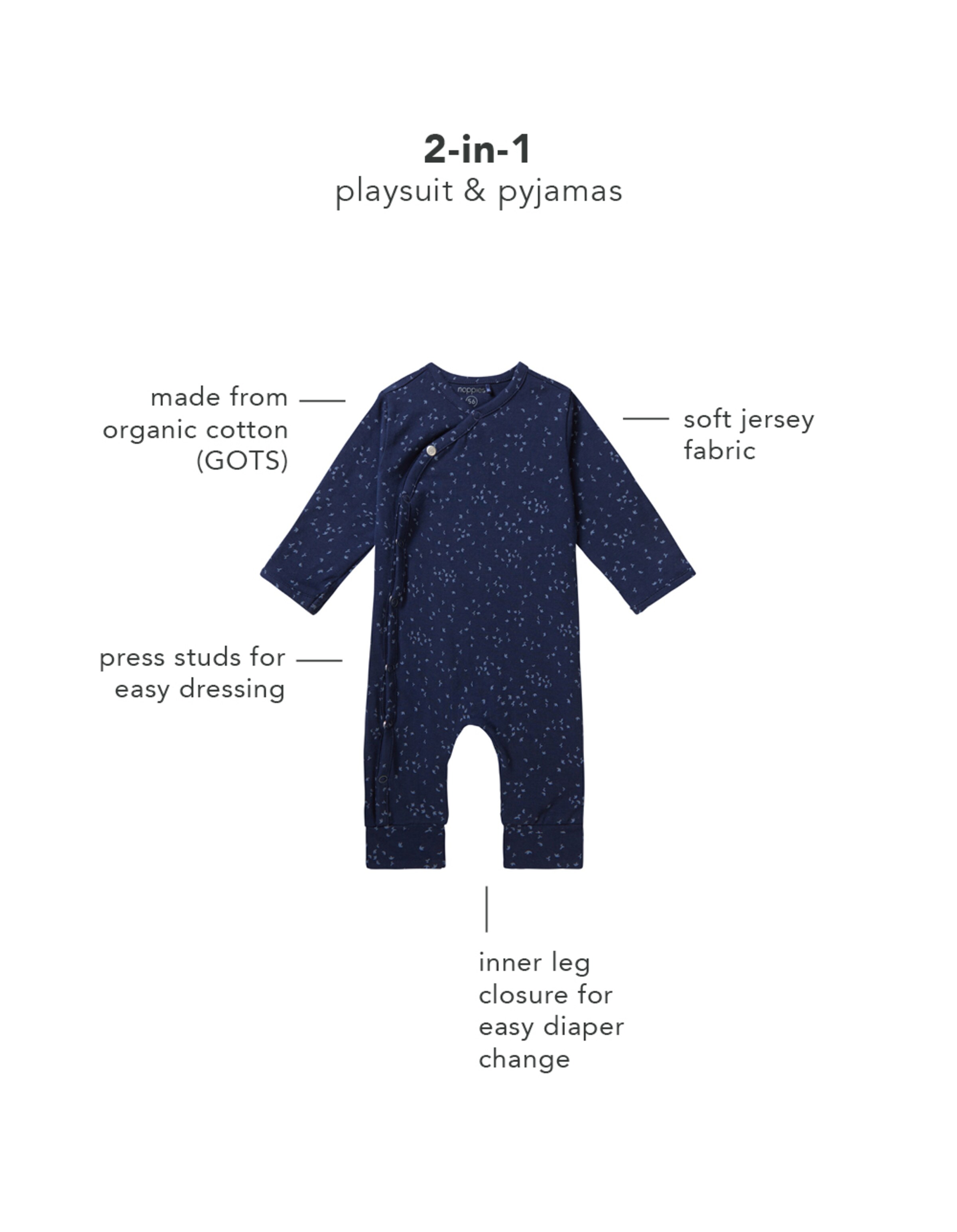 Barboteuse / body 'Nuuk' Noppies en bleu