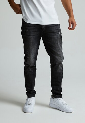 Alessandro Zavetti Slimfit Jeans in Zwart: voorkant