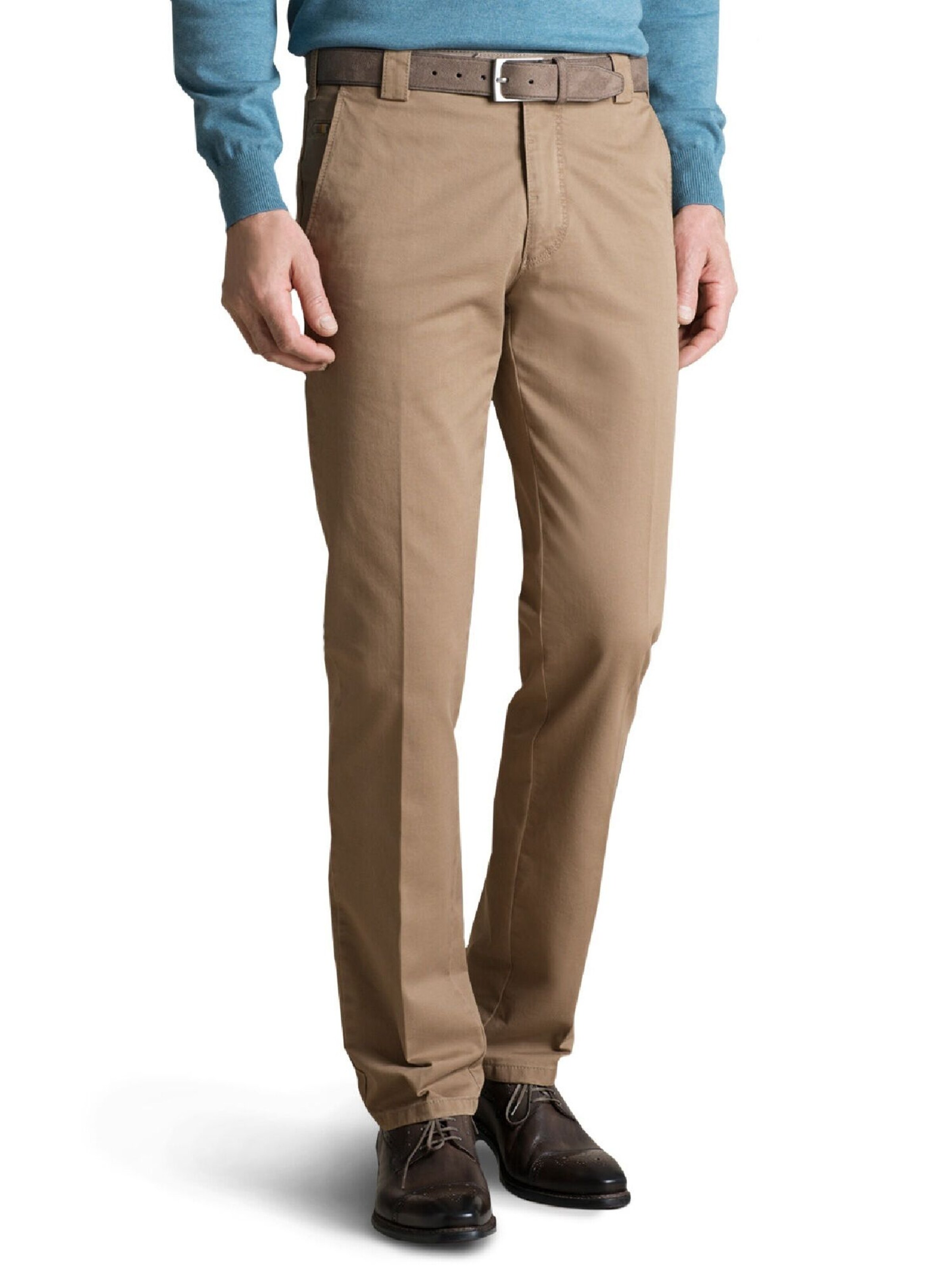Regular Pantalon chino 'Roma' Meyer Hosen en marron : devant