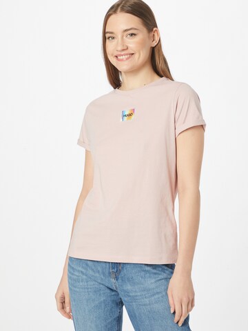 HUGO Shirt 'The SlimTee' in Pink: Vorderseite