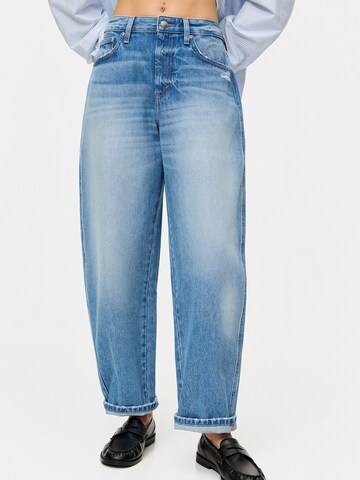 Pull&Bear Baggy Džínsy - Modrá: predná strana