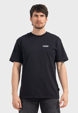 Oldskull Shirt 'Tokyo Skyline Manga' in Black: front