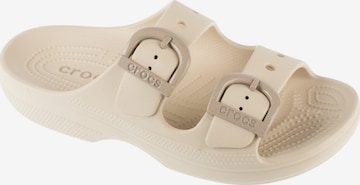 Crocs Strand-/badschoen 'Crocs Saturday Enamel Buckle Sandal W' in Beige: voorkant