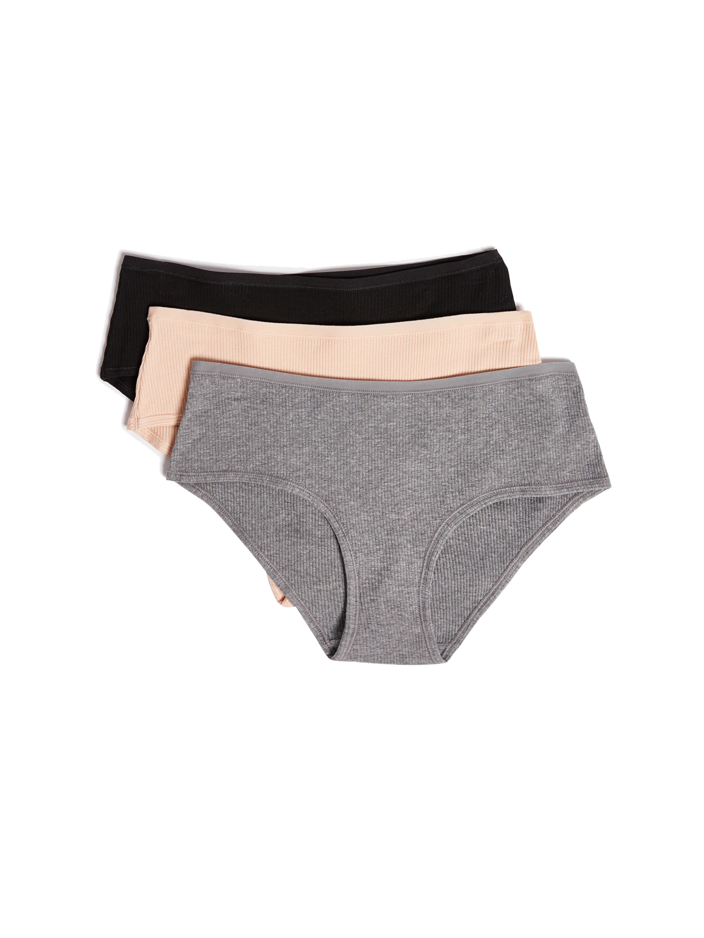 ETAM 3er-Pack Baumwoll-Slips 'JOHN' in Grau: Vorderseite