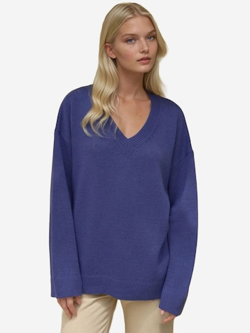 Pull-over oversize Hiccup en bleu : devant