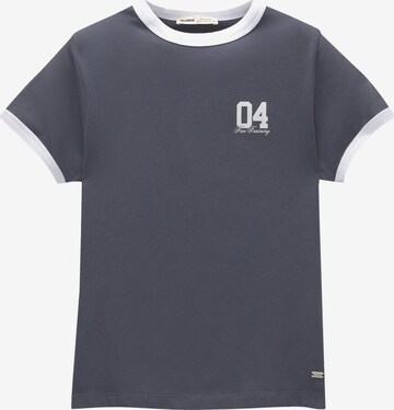 T-shirt Pull&Bear en bleu : devant