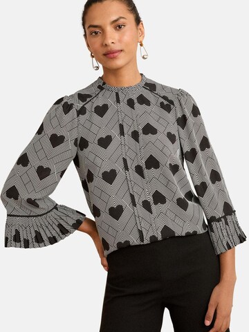 love & roses Blouse in Grijs: voorkant