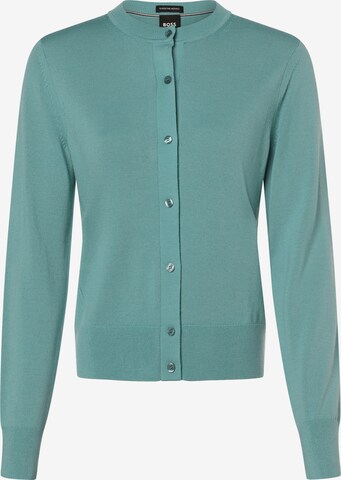 BOSS Black Knit Cardigan 'Fadenasi' in Green: front