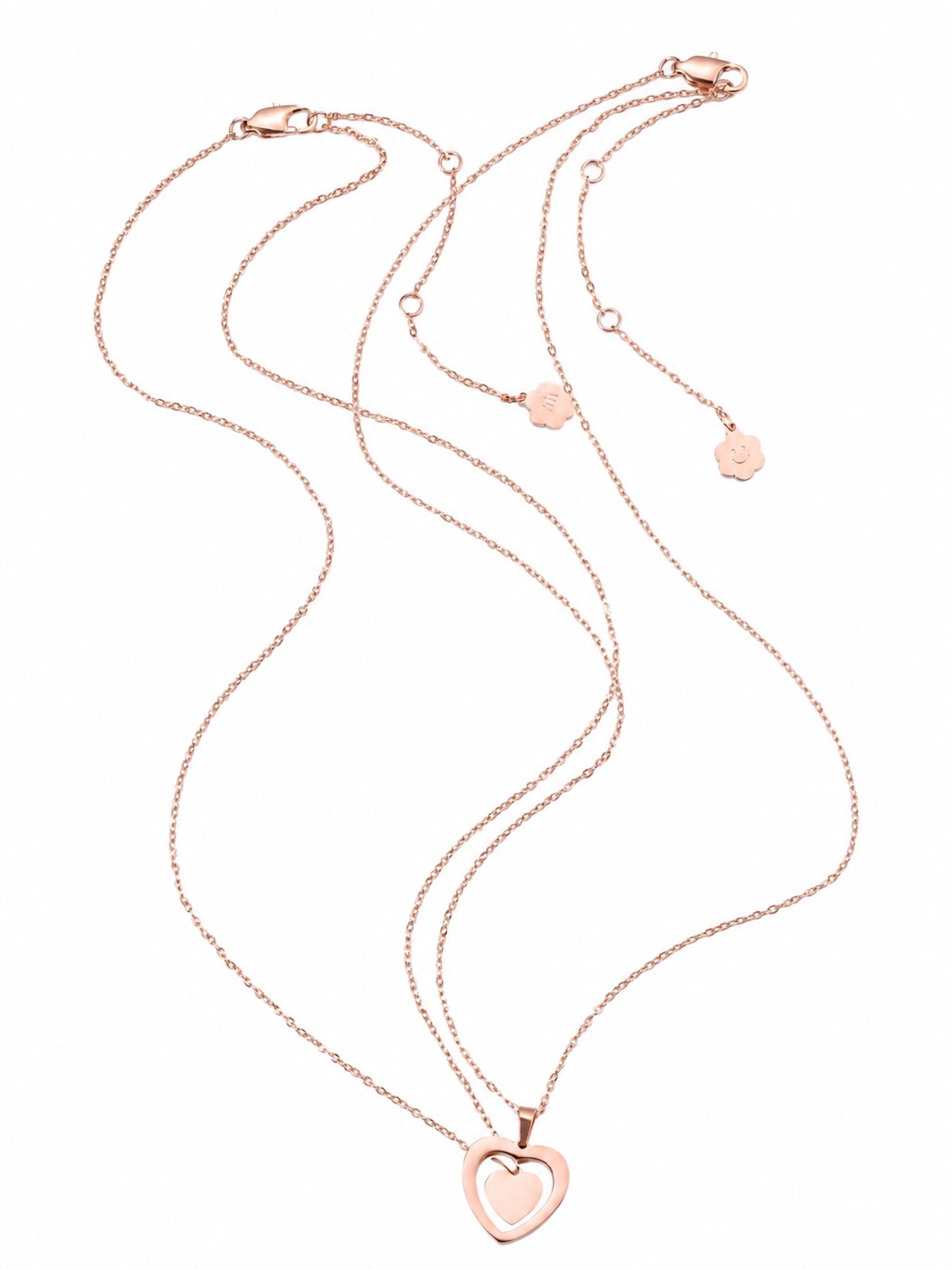 Hey Happiness Ketting 'Connected Mother and Daughter Heart' in Goud: voorkant