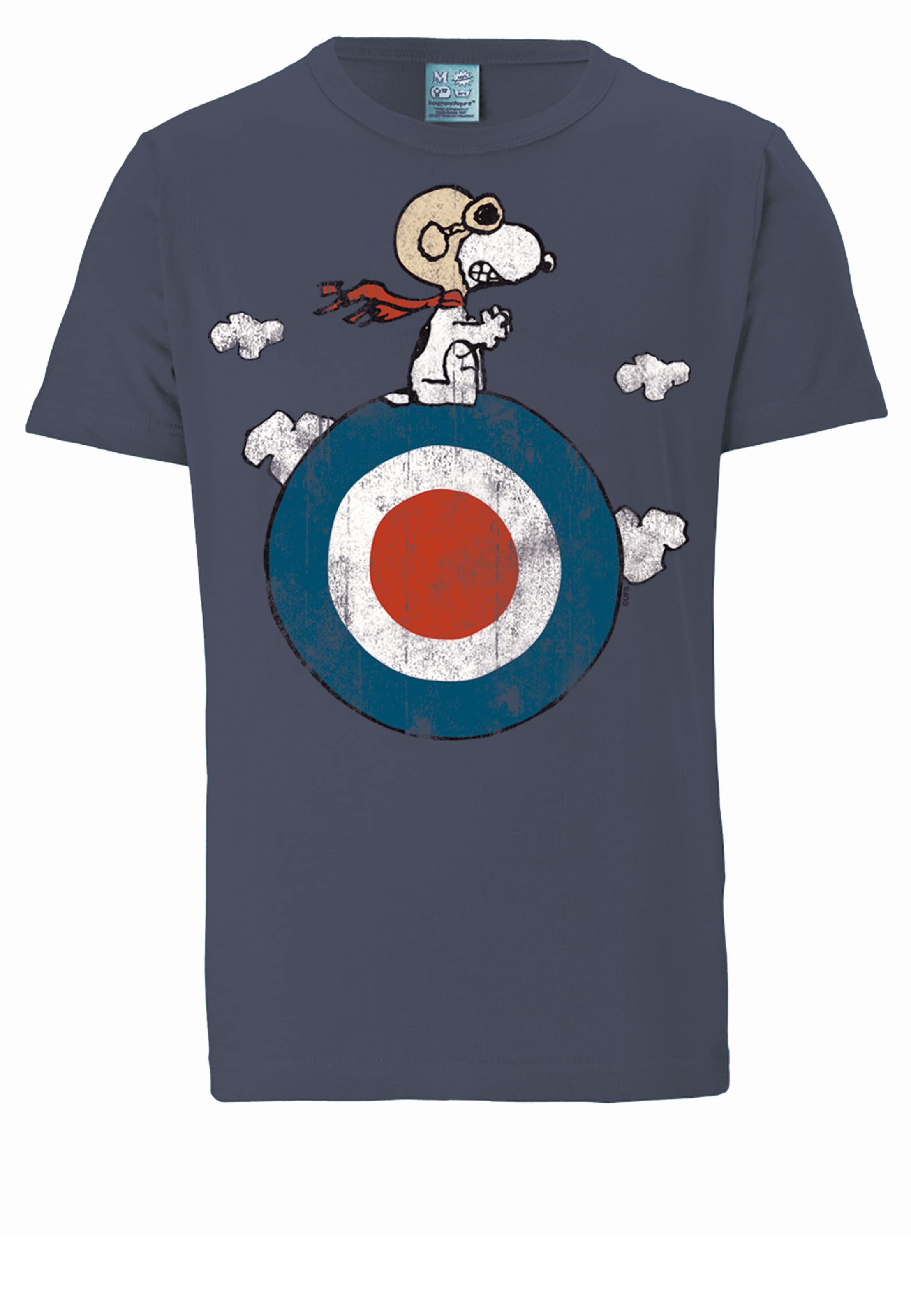 LOGOSHIRT Shirt 'Peanuts Snoopy Pilot' in Blue: front
