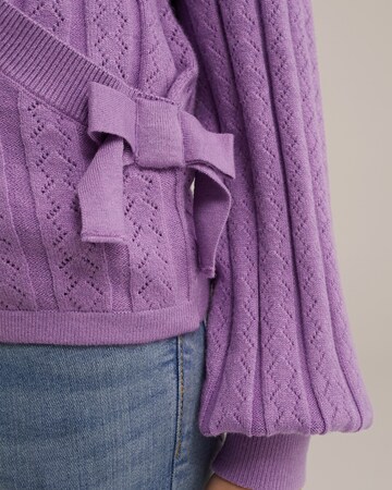 WE Fashion Knit Cardigan in Purple