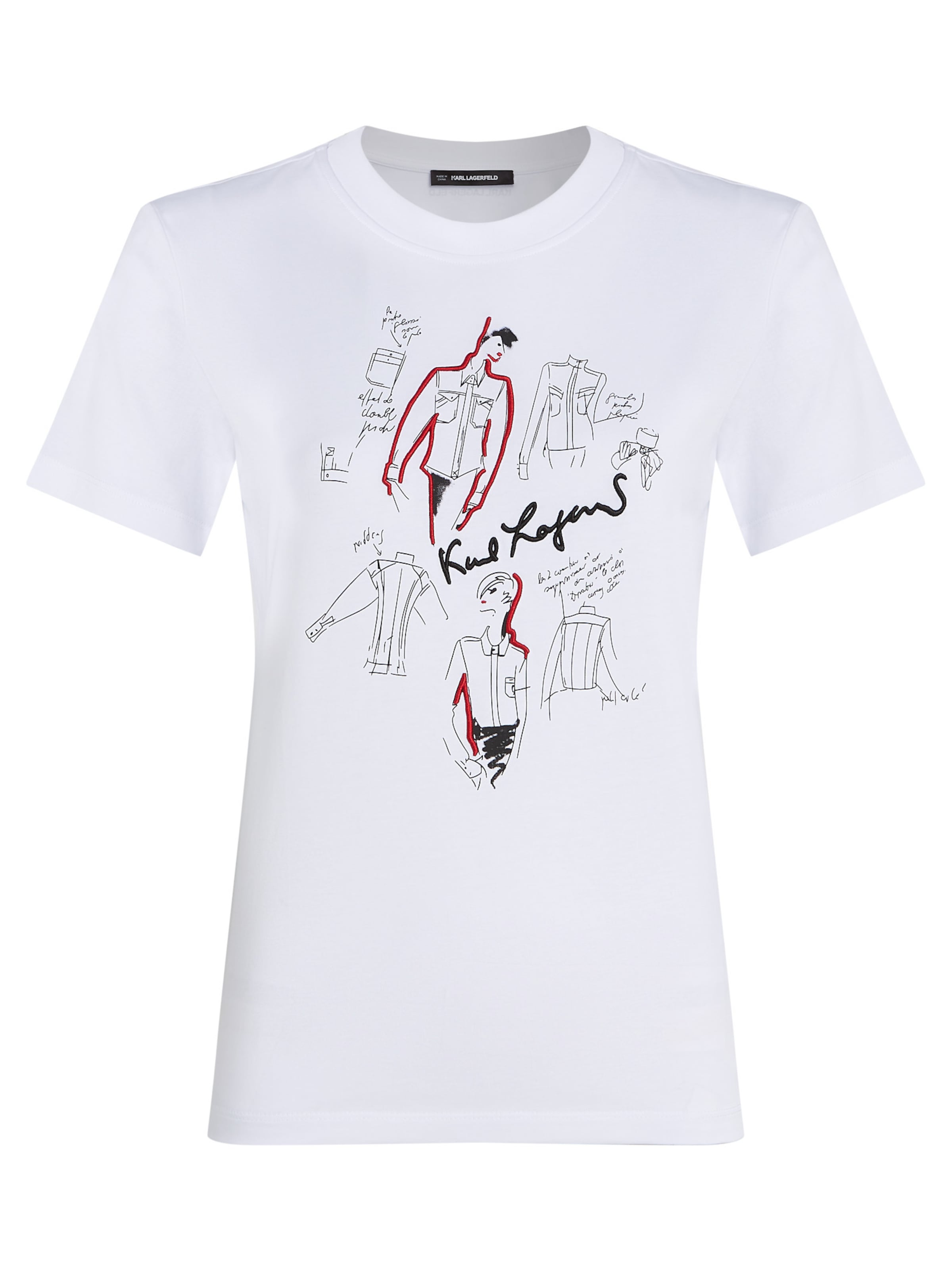 balta Karl Lagerfeld Marškinėliai 'Karl Series': priekis
